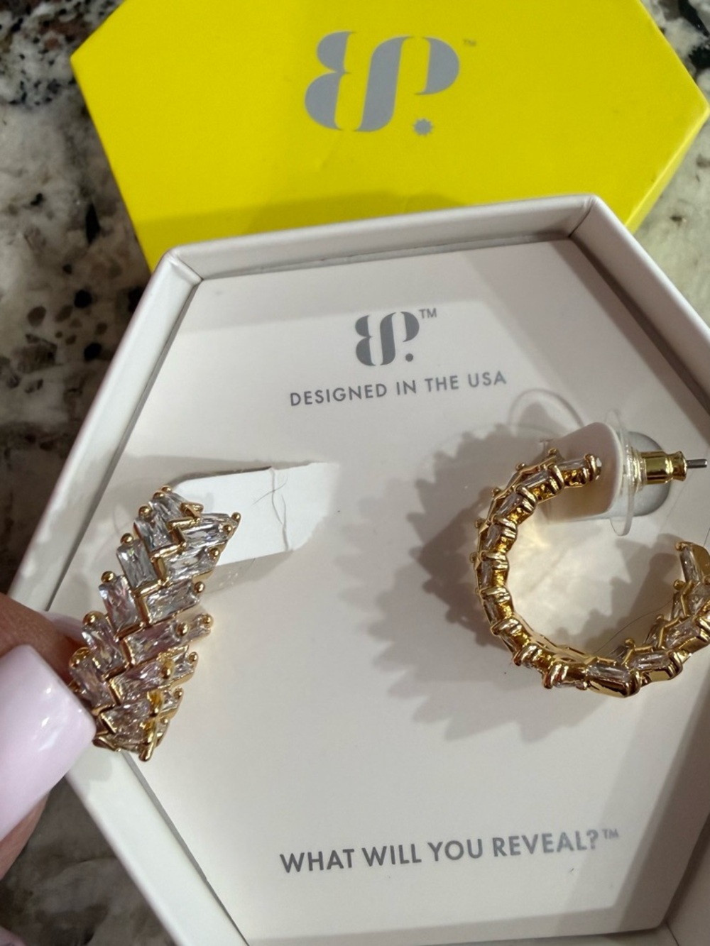 bp Gold Crystal-Embellished Hoop & Ear Cuff Set - Gold